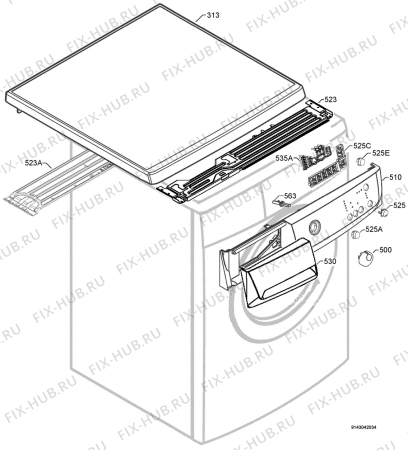 Взрыв-схема стиральной машины Zanussi ZWF3145 - Схема узла Command panel 037